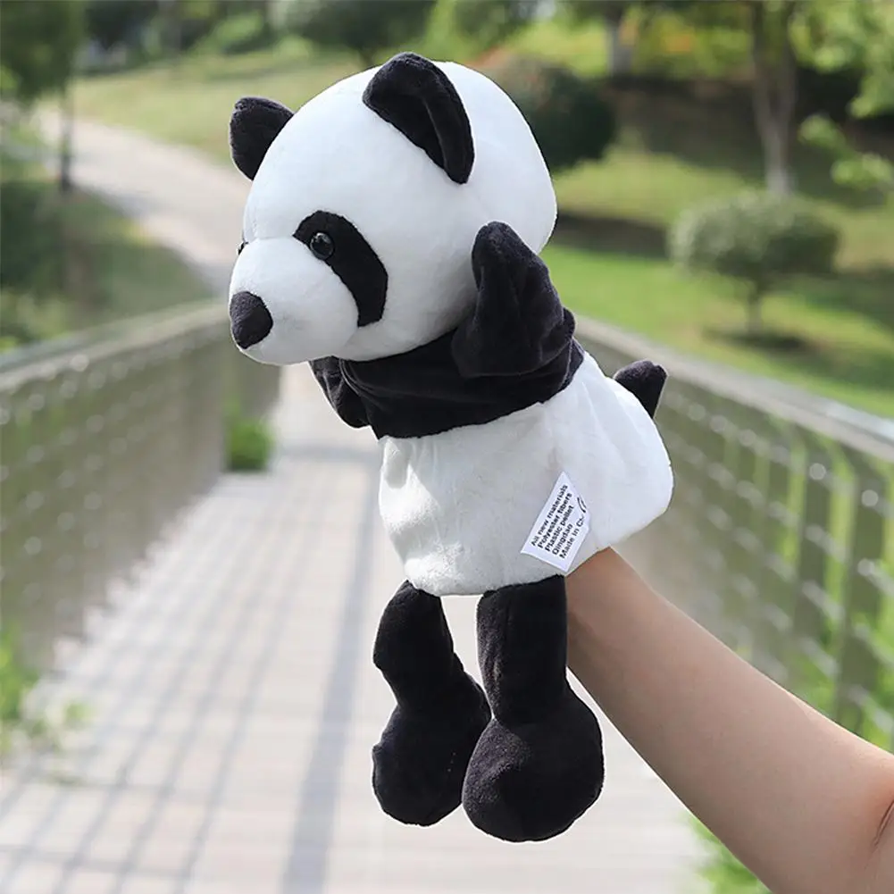 Animal Hand Puppet Dolls Plush Pig Panda Hand Doll Learning Baby Toys Puppets 30cm Hand Puppets Plush Game Doll Stuffed Toy