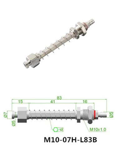 Анти-вращающиеся присоски сиденье шестигранный винт золото M10-07/11 H вакуумная прокладка SMC pneumatics sns quick connect - Цвет: M10-07H-L83B