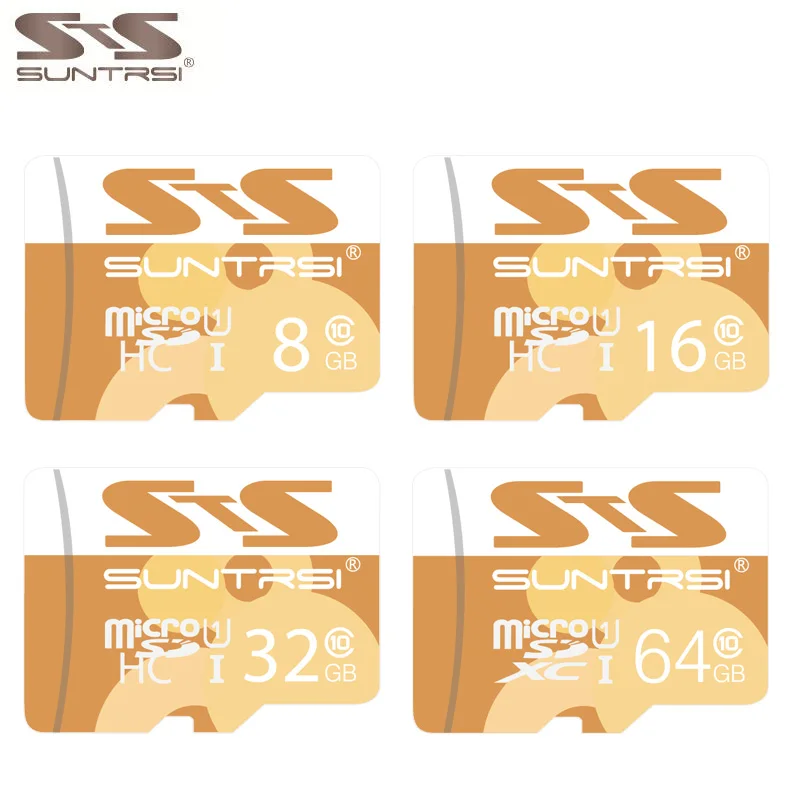 Suntrsi карты памяти 16 ГБ 32 Class 10 высокая Скорость 48 МБ/с. Micro SD Card 64 реального Ёмкость