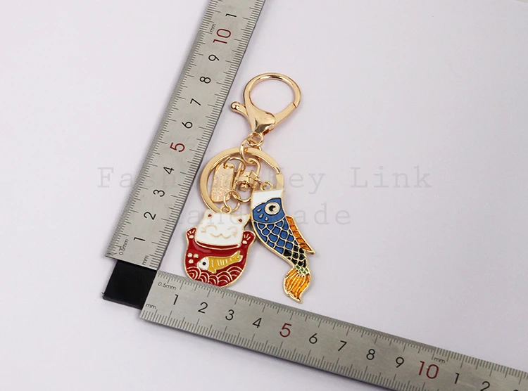 Omamori удача Кот Удача Рыба на удачу металлическая подвеска благословение брелоки