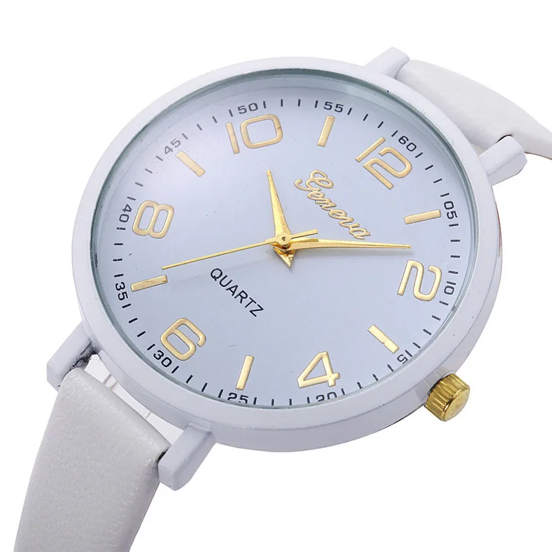 Белый Montres, женские часы, Женева, часы, маленькие, искусственная кожа, кварцевые, аналоговые, наручные часы, женские часы-браслет, горячая распродажа, relogio feminino - Цвет: Белый