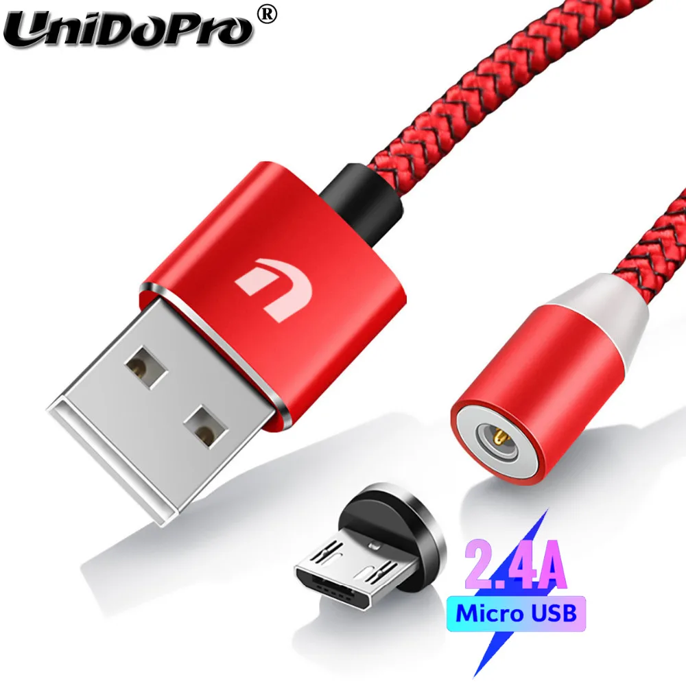 Магнитный зарядный кабель с Micro USB разъемом светодиодный шнур 2 4 А для Samsung Xiaomi Redmi