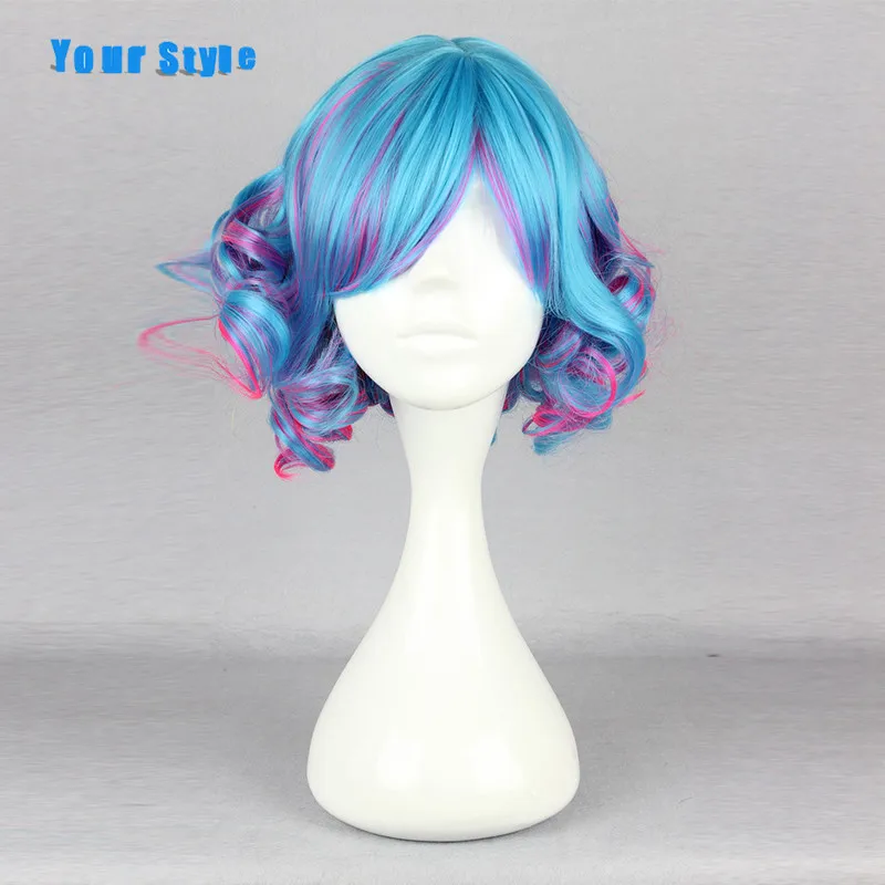 Женские короткие волнистые искусственные волосы в стиле Ваш стиль цвет синий