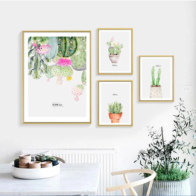 Watercolor plants Canvas Painting Black and White Poster Print Nordic Kids Wall Art Pictures For Living Room Interior KKY | Дом и сад