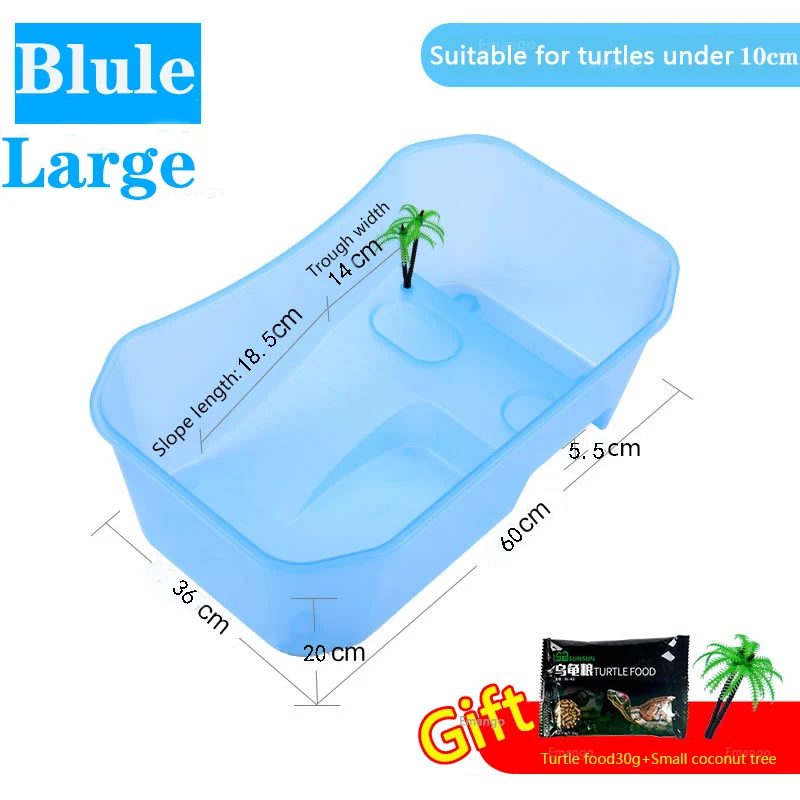 Blue large Небольшой пластиковый открытый аквариум с греющейся платформой дом инкубатор коробка для жарки изоляции инкубатория рептилий клетка черепаха дом - Цвет: Blue large