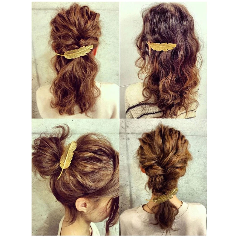 1 шт. модная женская заколка для волос с металлическим листом заколки аксессуары