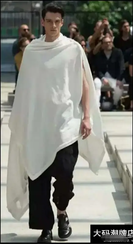 

Men's shawl cape loose long style trench coat large size tide vest waistcoat sleeveless vest men's cardigan jacket