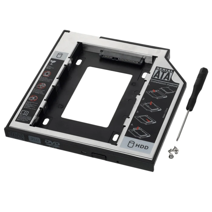 9 5 мм Универсальный 2 &quotSATA на SATA пластик + алюминиевый HDD SSD Caddy чехол Корпус для
