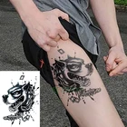 Водостойкая временная татуировка наклейка собака голова волка поддельные татуировки флэш-тату наклейки рука назад для девочек женщин мужчин