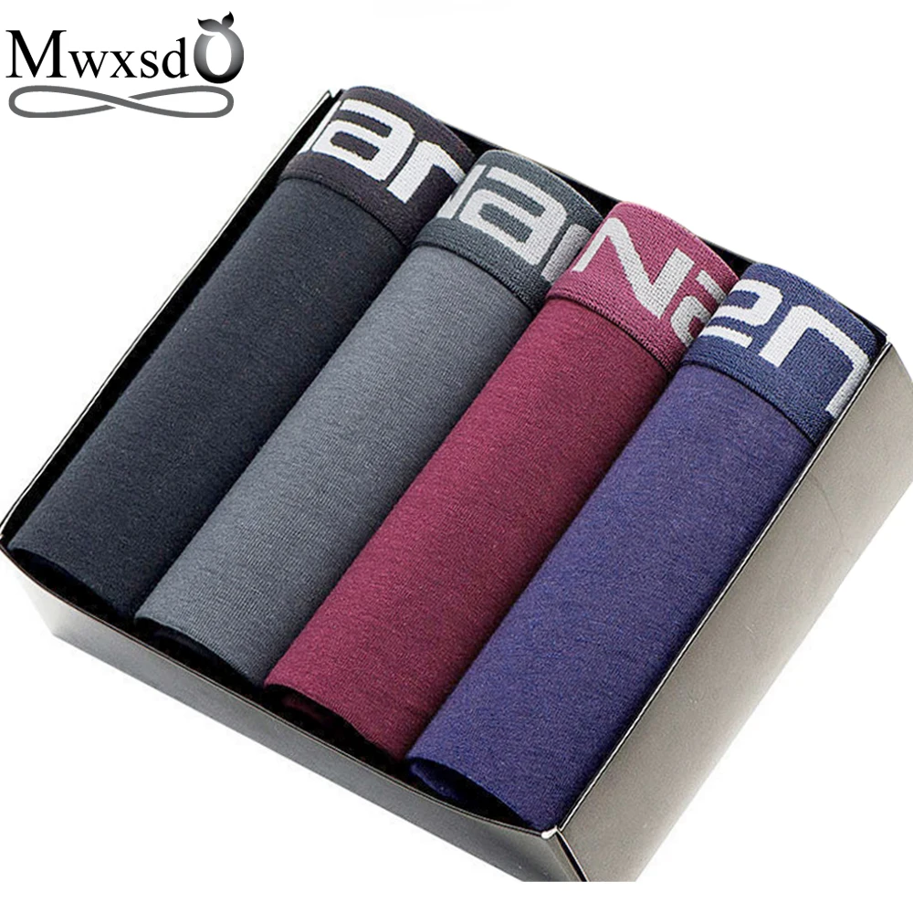 Мужские трусы-боксеры Mwxsd из однотонного хлопка мягкое нижнее белье | Мужская