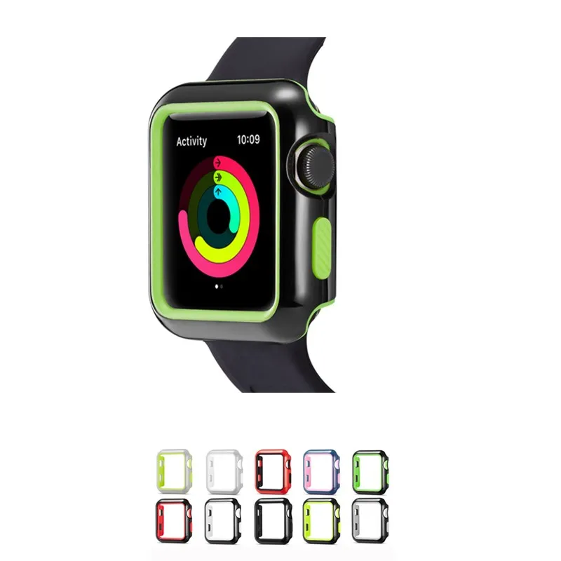Двойной цвет мягкий силиконовый чехол для спортивных часов бампер Apple Watch 38 мм 42