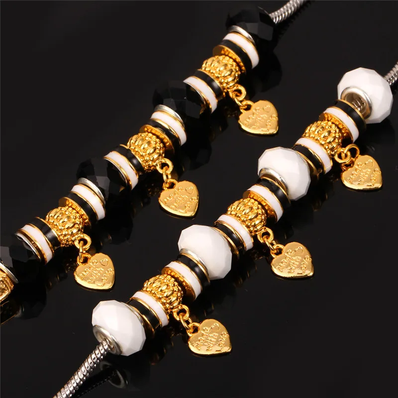 Женский браслет с подвесками в виде сердца золотого цвета|bracelets for|charm braceletcharm