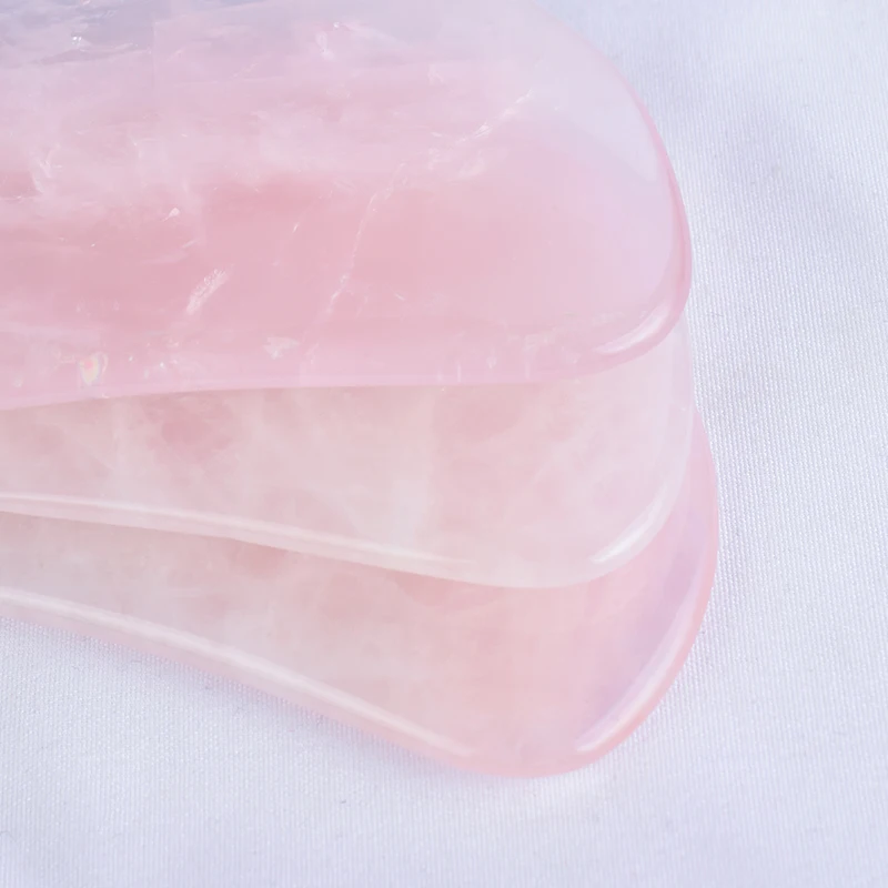 Натуральный розовый Quartz Guasha Board китайский акупрессурный массажный камень для ног