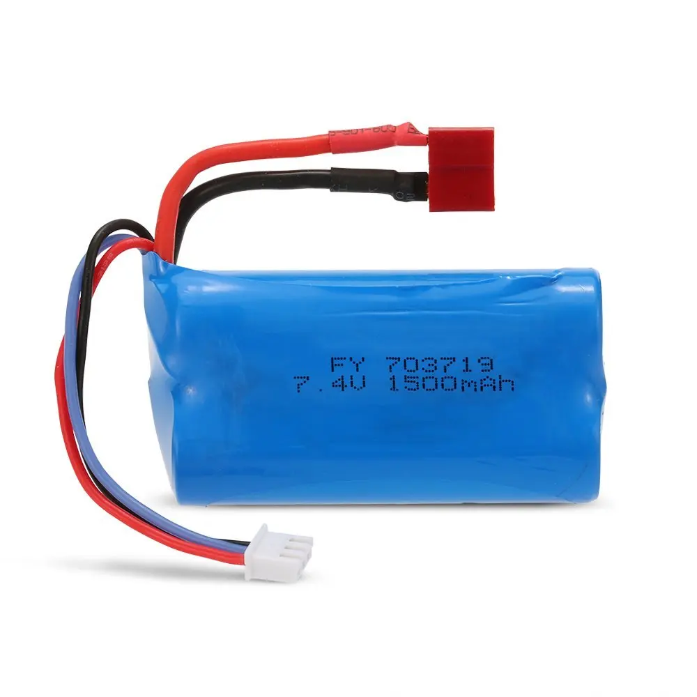 EBOYU(TM) 7,4 V 1500 мА/ч, Батарея с Т-образный разъем для FEIYUE FY-03 FY01 FY02 Wltoys 12428 12401 12402 12403 12404 12423+ другие машинка на радиоуправлении