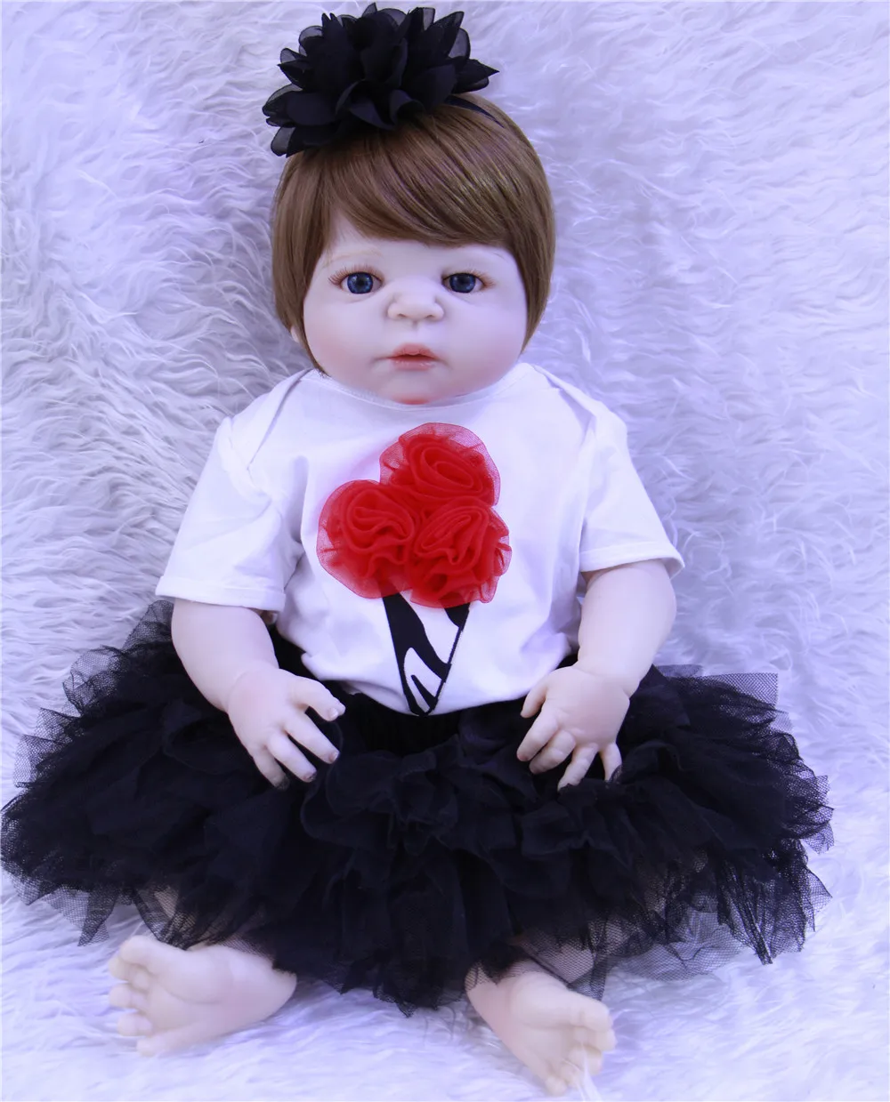 Reborn baby dolls 23 &quotполный Силиконовый reborn Girl Куклы для малышей игрушки могут bathe BJD