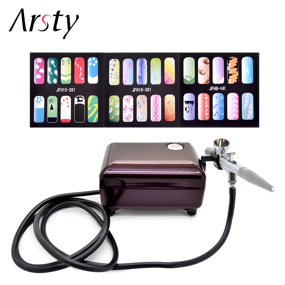 ARSTY двойного действия Аэрограф набор ручка макияж пистолет для ногтей тела