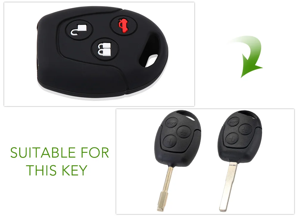 3 кнопки дистанционного управления силиконовый чехол для ключей Ford Focus Mondeo Festiva