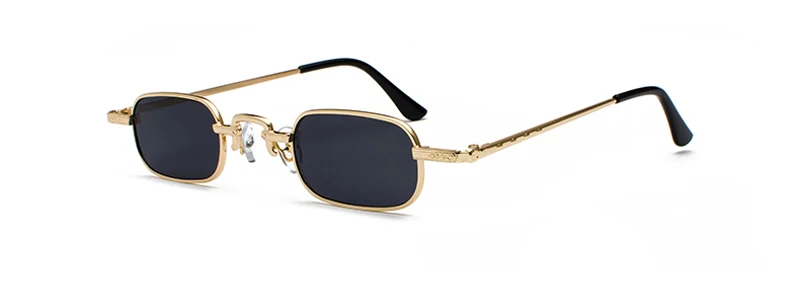 gold with black Peekaboo маленькие узкие прямоугольные солнцезащитные очки для мужчин ретро прозрачные линзы металлическая оправа мужские солнцезащитные очки для женщин квадратные черные - Цвет линз: gold with black