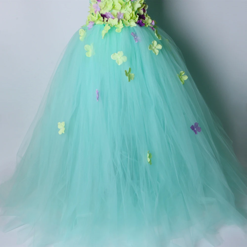Мятно-зеленого цвета для девочек Одежда детей Платье-пачка Детские Свадебное