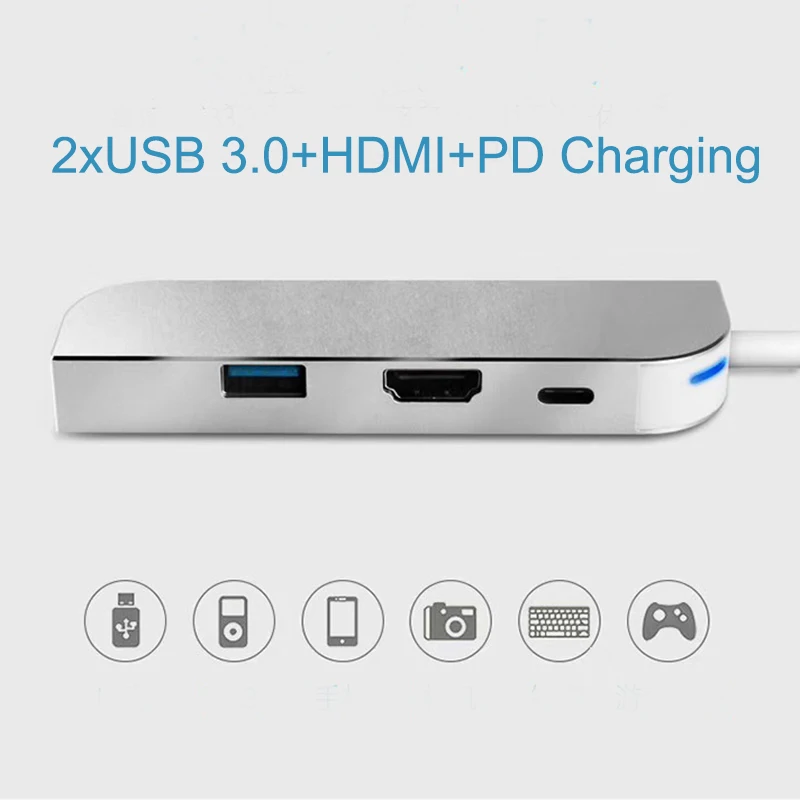 USB хаб 4 в 1 3 0 HDMI адаптер кабель 4K видео HD Суперскоростной порт PD для Macbook Air Pro Dell XPS