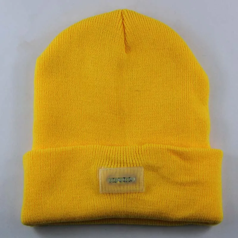 Yellow 5-светодиодный светящиеся шляпы и кепки Для мужчин зимняя теплая вязаная шапка Шапки для wo Для мужчин Skullies шапки бини шапки рыбалка кемпинг капот homme bone вводной - Цвет: Yellow