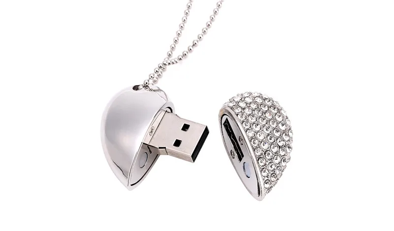 SHANDIAN горячий симпатичный с кристаллами Серебряный цилиндр+ цепная Флешка 16 ГБ 32 ГБ 8 ГБ 64 ГБ USB 2,0 флэш-мини флеш-накопитель usb флэш-накопитель