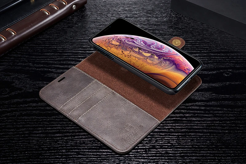 Роскошный чехол из натуральной кожи для Apple IPhone X XS 6S 7 8 Plus SE 11 Pro Max XR откидной Магнитный чехол-бумажник для телефона съёмный корпус