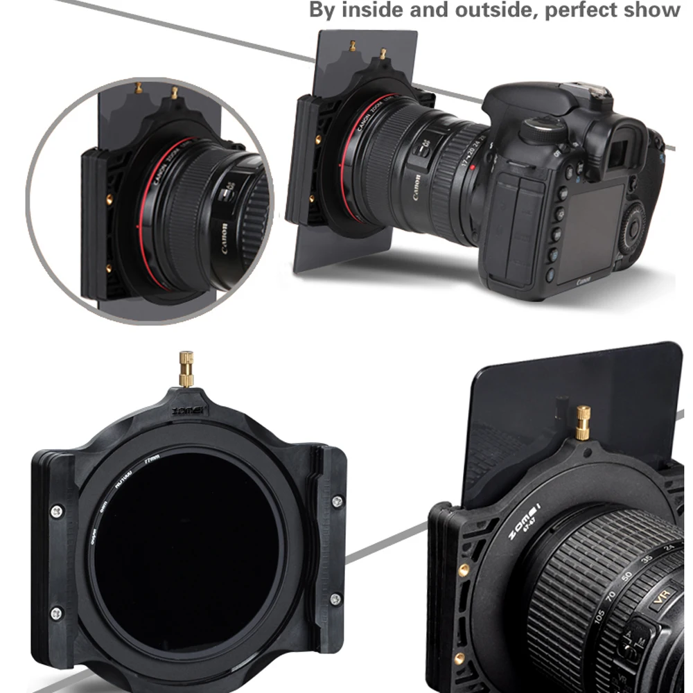 ZOMEI Multifunctional filter holder and 67/72/77/82/86mm adapter ring can used with round for Cokin Z Lee 100mm | Электроника