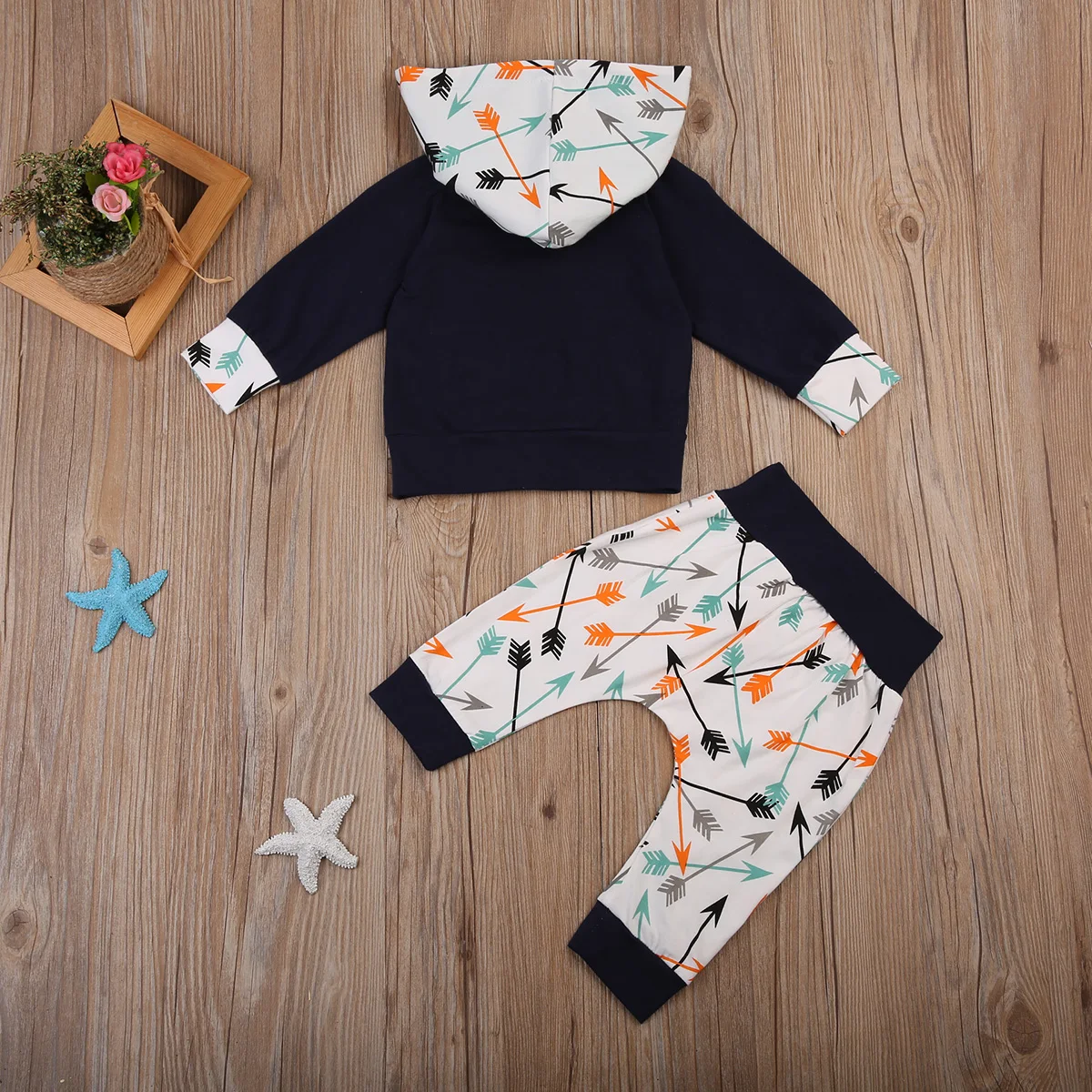 Emmababy New Fashion Newborn Baby Boys Girls Cotton Clothes Long Sleeve Hoodie+Pants Set Outfits |