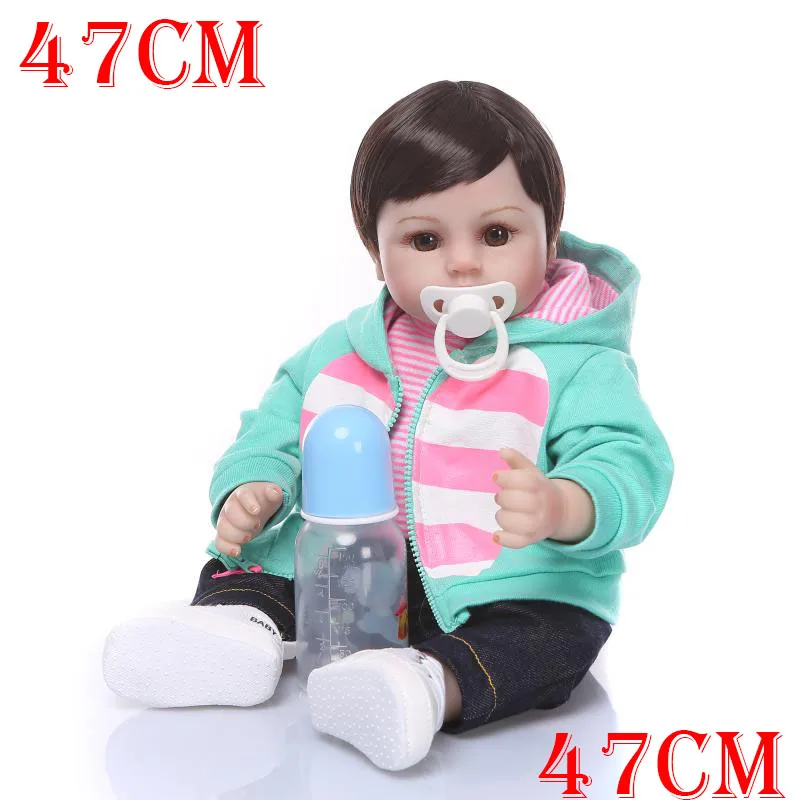 NPK 19''Handmade Silicone vinyl adorable Lifelike toddler Baby Bonecas girl kid bebe doll reborn menina de silicone | Игрушки и