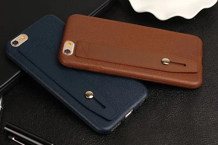 Чехол для телефона из искусственной кожи с кронштейном на iPhone 5 5S SE 6 6S 7 8 Plus задняя крышка Покрытие мягкие защитные чехлы из ТПУ