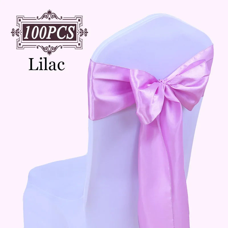 Набор из 100 атласных стульев с поясом и галстуком-бабочкой для принадлежности