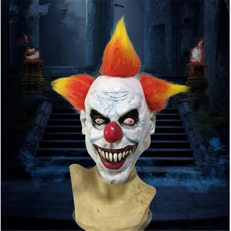 Забавная Вечеринка Косплей злой Цирк Клоун Маска Pennywise Хэллоуин ужас Джокер
