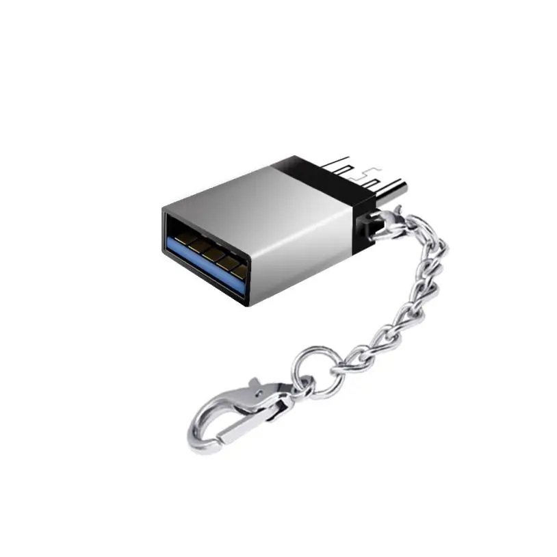 Silver Микро USB к USB мини-адаптер OTG конвертер для Android смартфонов высокоскоростной OTG сертифицированные аксессуары для мобильных телефонов - Цвет: Silver