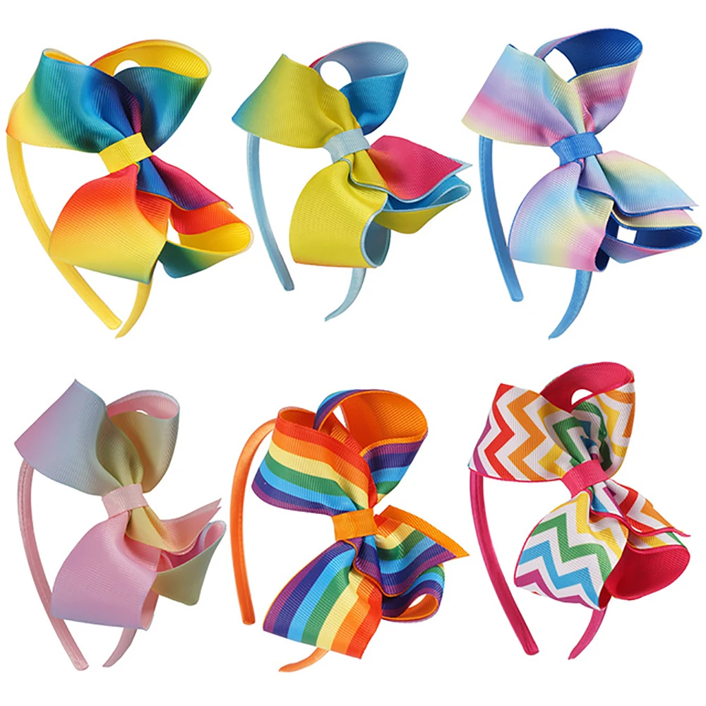 

4Inch High Quality Rainbow Baby Headbands Princess Hair Accessories for Girls Baby Children's Hairbands Boutique Tiara Available