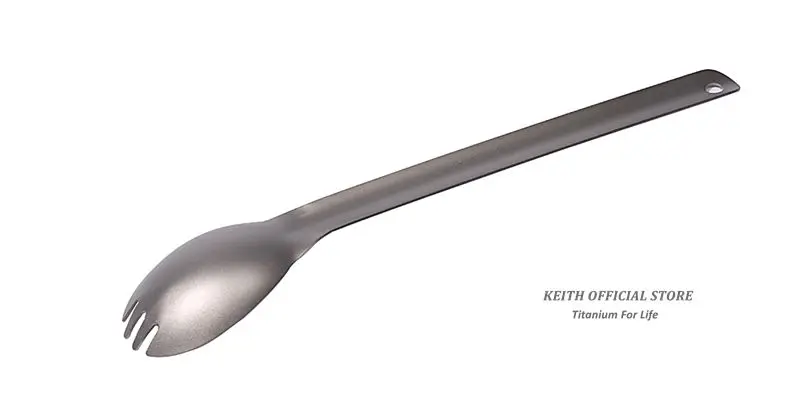 Кейт Титан 200 мм длинной ручкой Spork отдых путешествия столовые приборы пикник Пеший Туризм удобный Вилка титановая ложка вилка посуда для похода туристическая посуда туризм и походы кемпинг 20 г Ti5319