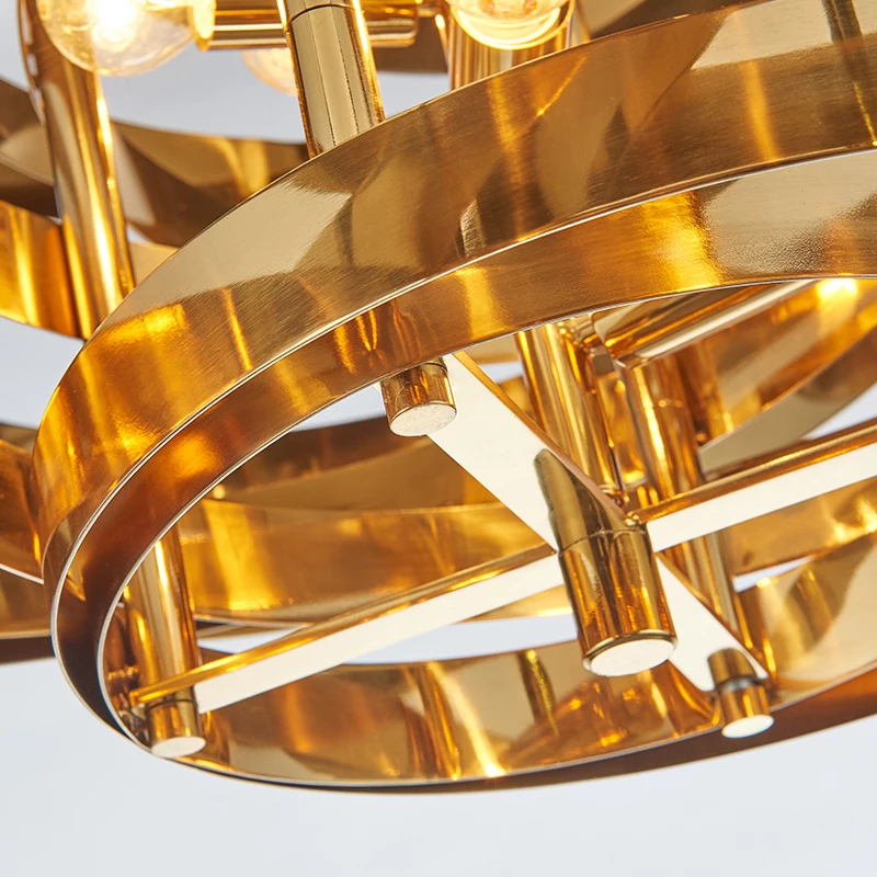 Современный арт деко Торнадо светодиодный подвесной светильник из нержавеющей стали покрытие золото