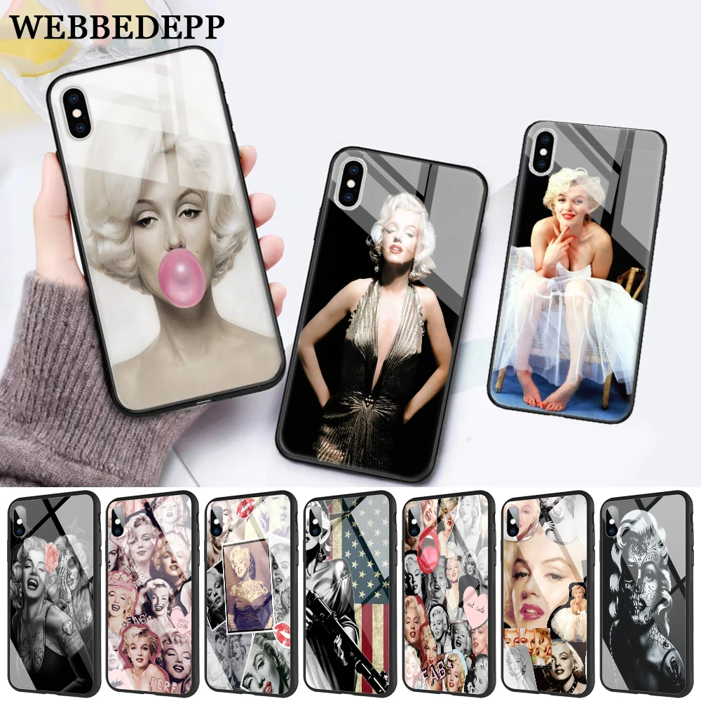 Стеклянный чехол Marilyn Monroe для Apple iPhone 11 Pro X XS Max 6 6S 7 8 Plus 5 5S SE|Бамперы| |