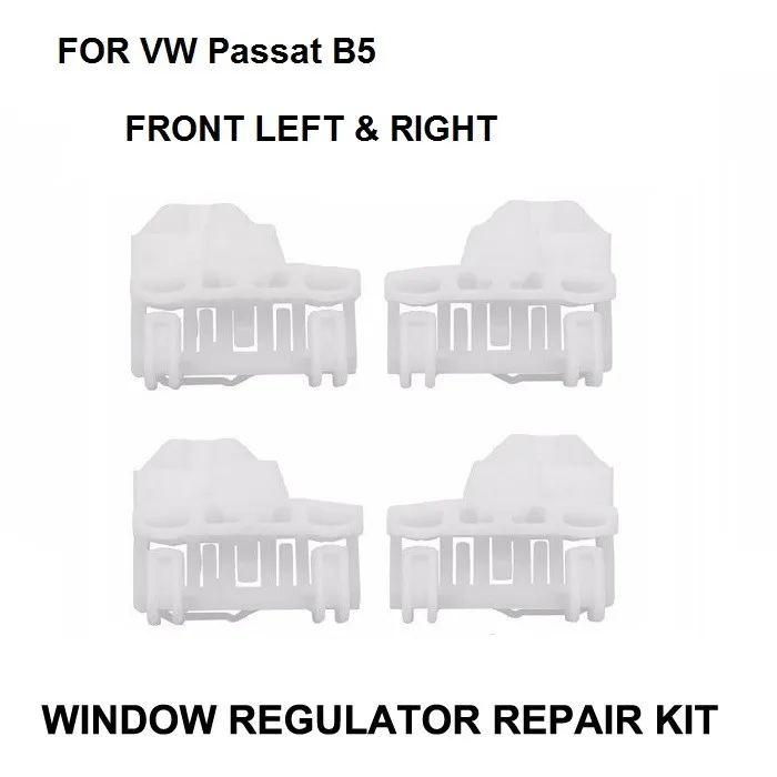 x4 Car Plastic Clips For VW Passat B5 1996 - 2005 Window Regulator Repair Kit - 2 Pairs Front Left And Right