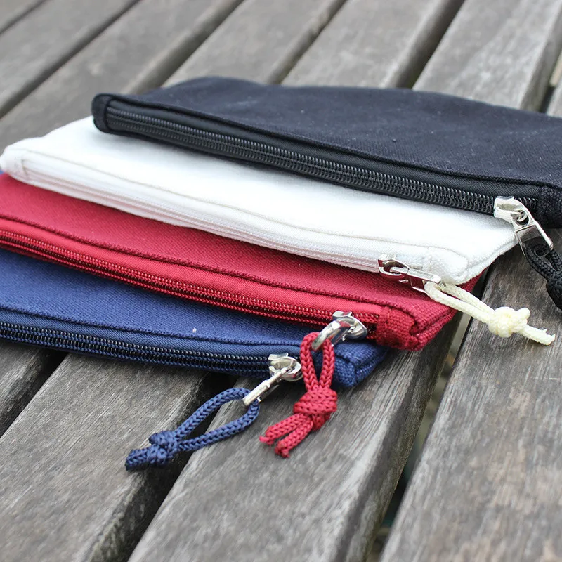 50 шт красочные пустой холст пеналы на молнии Ручка Чехлы из хлопка Косметические