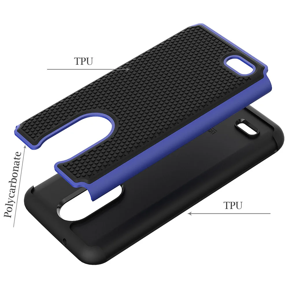 Сверхмощная двойная Слои армированный жесткий чехол на заднюю панель для LG Aristo 2