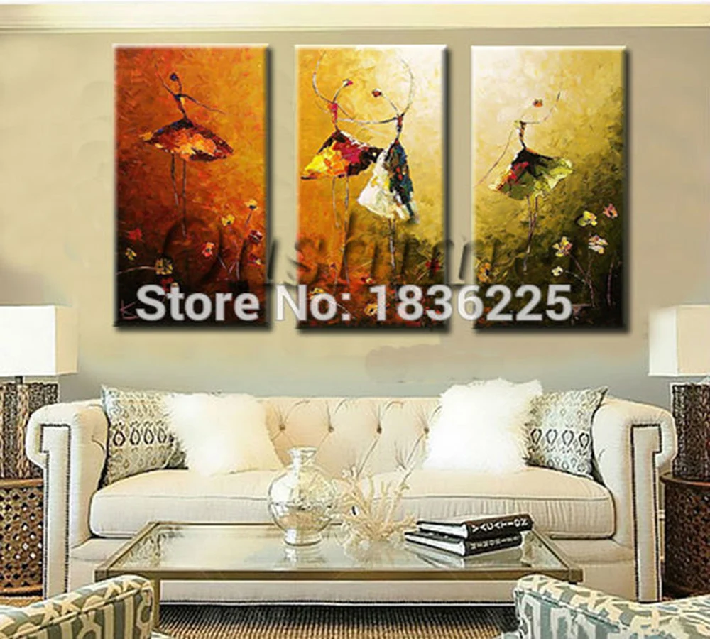 Hot New Products for 2019 Home Decor Abstract Dancer Girl Oil Paintings for Living Room 100% Handmade White Ballet Wall Painting
