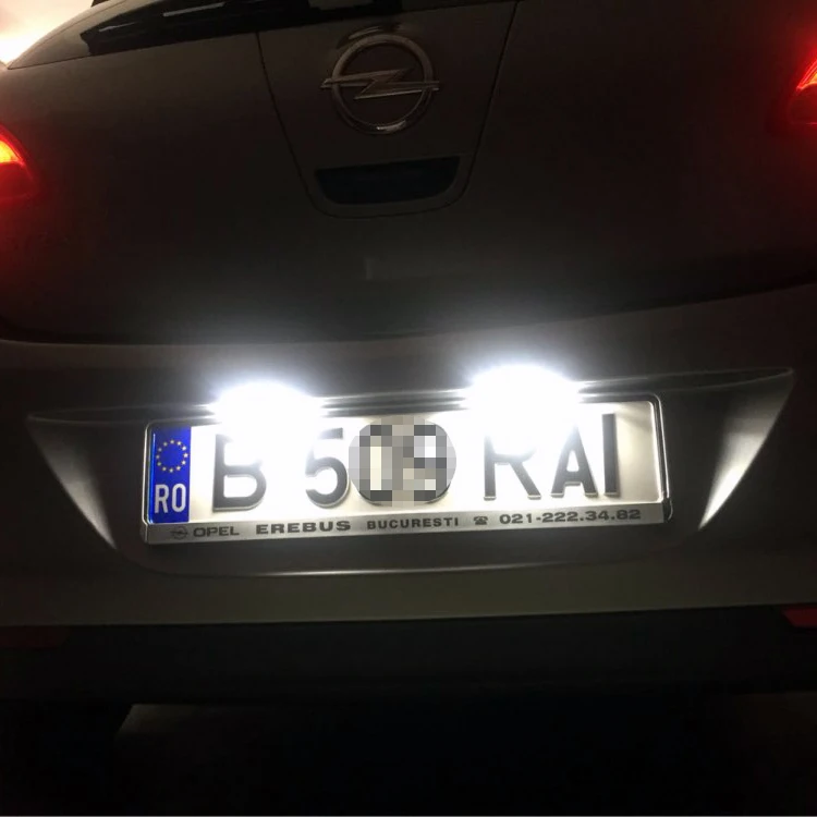 2 шт. 12V SMD 3528 белый светильник 18 светодиодов номерной знак светильник лампы для Vauxhall Защитные чехлы для сидений, сшитые специально для Opel Astra Corsa D Astra H Zafira B Canbus без ошибок