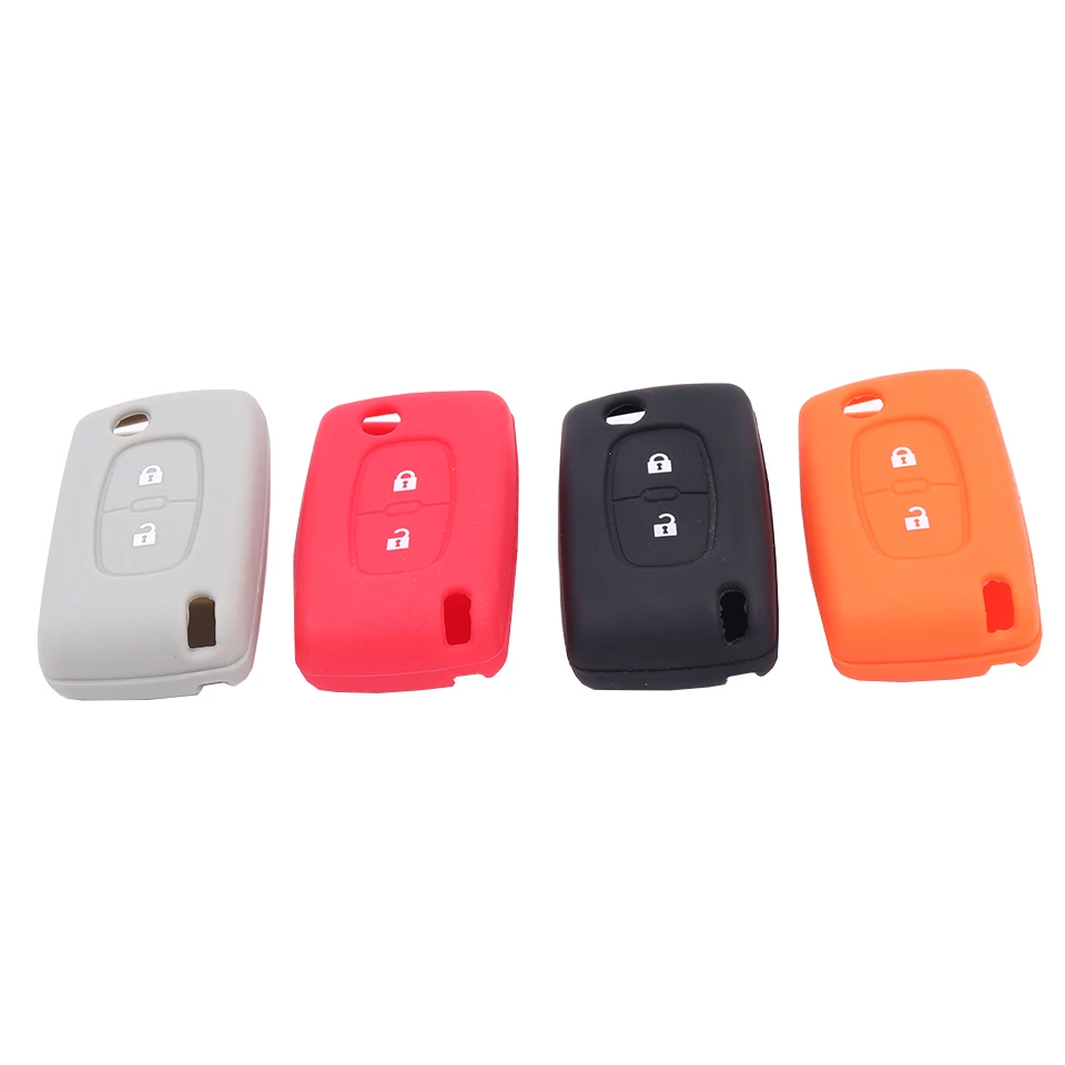 2 кнопки силиконовый чехол для ключей от машины для PEUGEOT 207 307 308 407 408 для Citroen C3 C4 C4L C5 C6 Защитная крышка