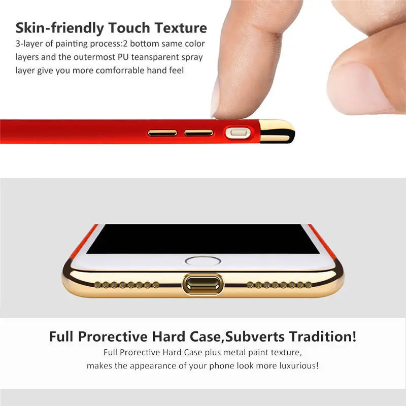 for iPhone X 10 8 7 Plus Luxury Shining Glossy Hard PC Back Shell Cover 3in1 Shockproof Slim Thin |