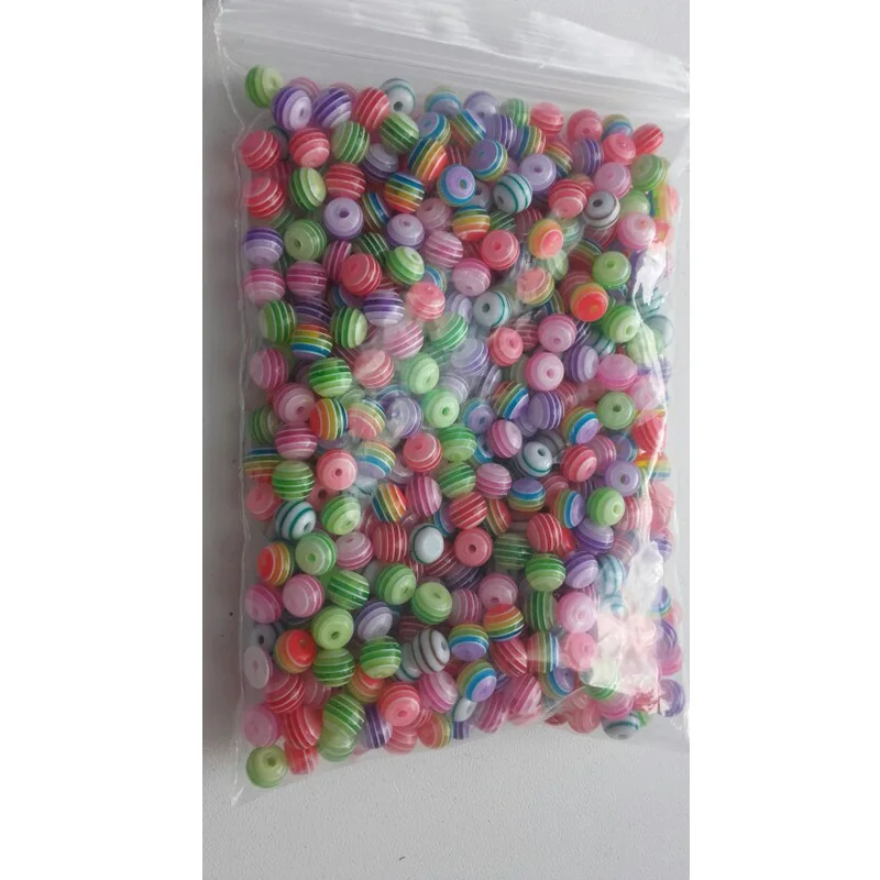 FUNIQUE DIY бусы ювелирные изделия 500 шт Смешанная полоса Смола бусины Круглые для