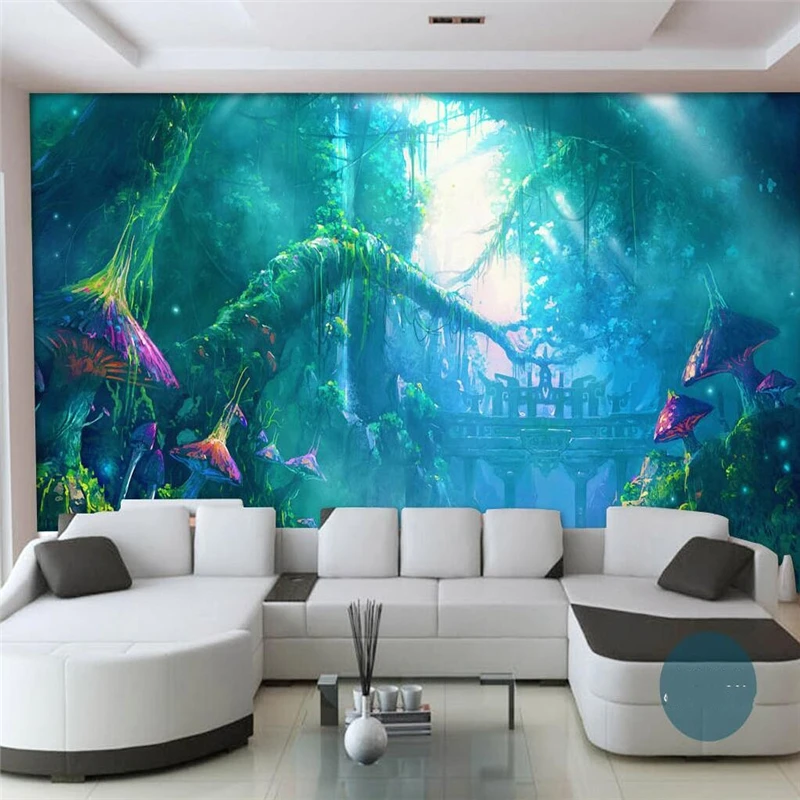 

Beibehang Customize any size 3d wallpaper Mushroom Growth Mystery Scenic Spot Mural 3d Photo 3D Living Room Bedroom Wallpaper