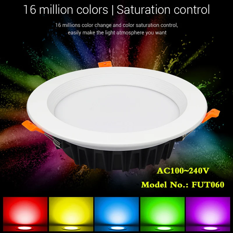 Встраиваемый потолочный светодиодный светильник RGB + CCT 25 Вт с регулируемой