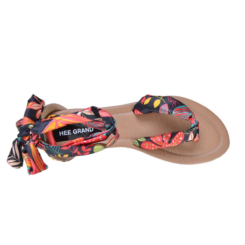 Hee grand/летние сандалии в богемном стиле с лентами на плоской подошве поперечным