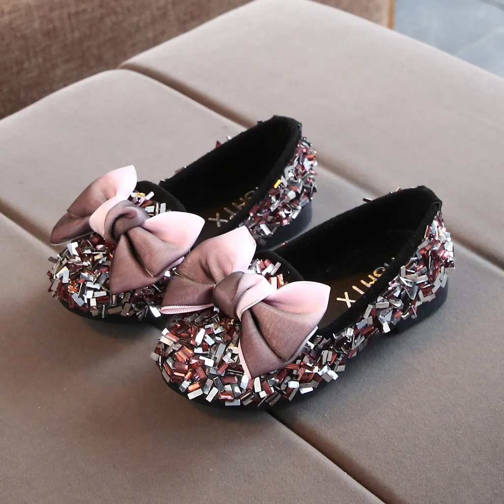 2019 модные детские meisjes Boog с кристаллами повседневные принты Schoenen Instappers Nieuwe collectie| |